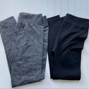 Time & Tru Fleece lined leggings bundle gray/black